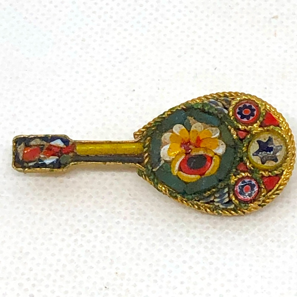Antique micro mosaic early 1900’s Italian brooch